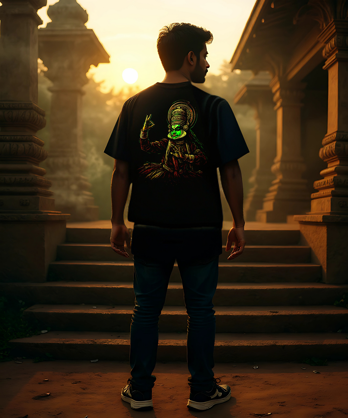 Kathakali Graphite black Edition Oversized T-shirt | Redemption