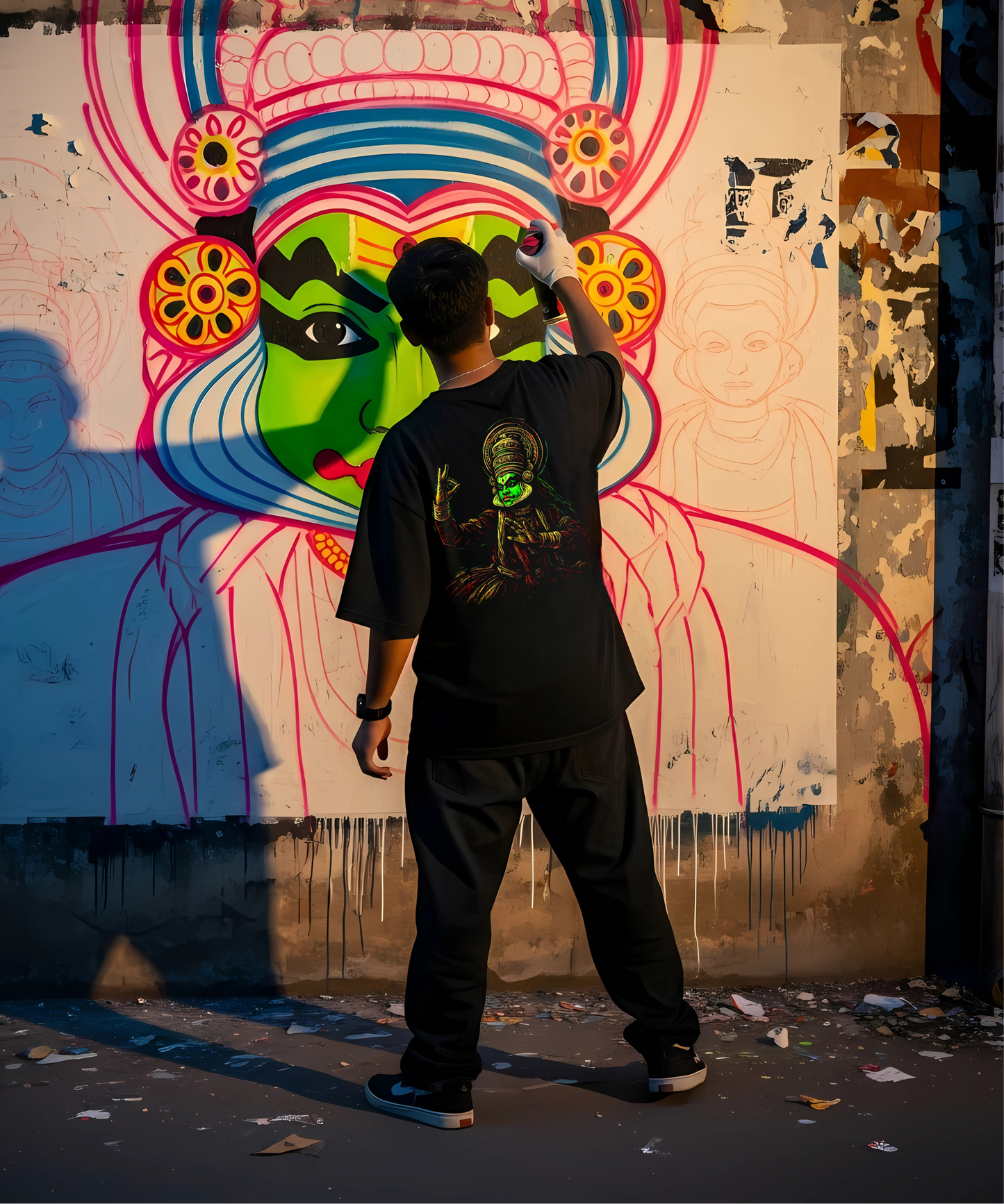 Kathakali Graphite  black Edition Oversized T-shirt | Redemption